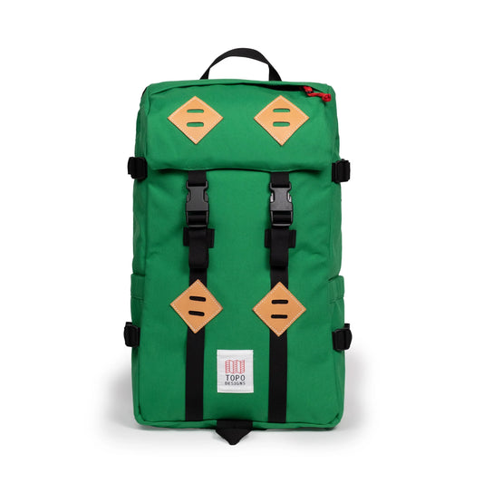Front view of Topo Designs Klettersack Classic vintage-inspired rucksack backpack in "Alpine Meadow".