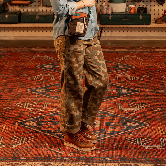 Woman wearing "Duck Camo" Utility Pants