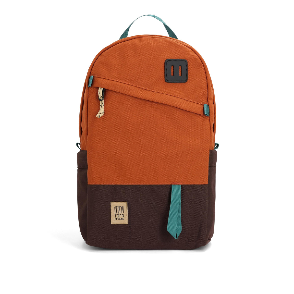 Front View of Topo Designs Daypack Classic in "Clay / Chocolate"