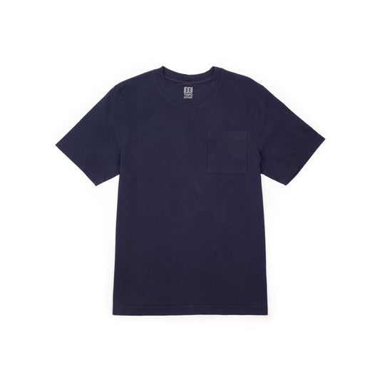 Front View of Topo Designs Dirt Pocket Tee Short Sleeve - Men's in "Midnight"