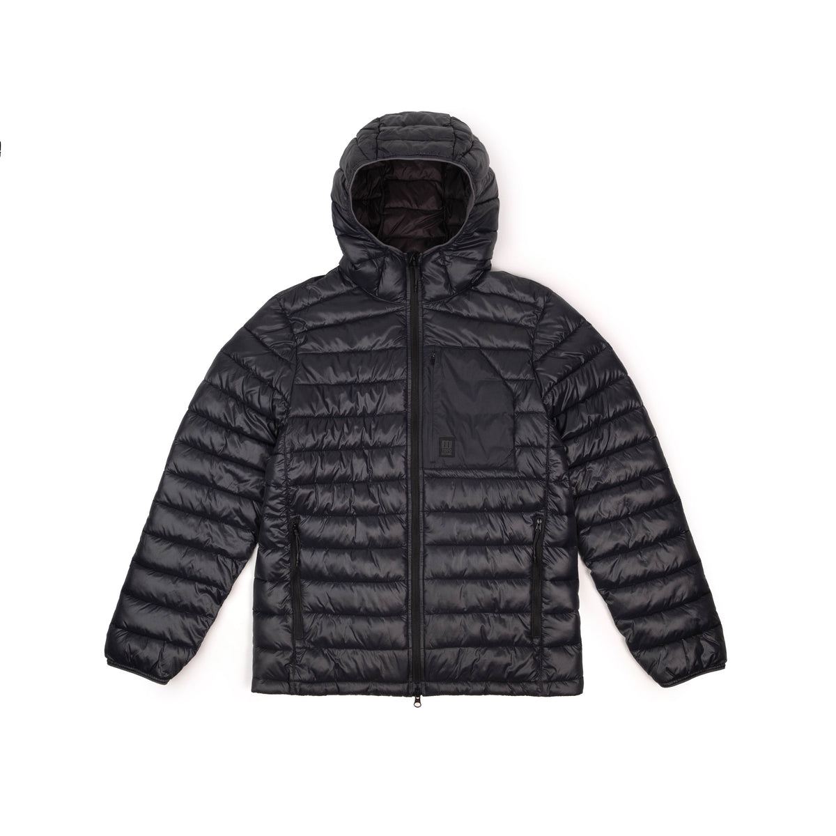 Front View of Topo Designs Townie Puffer Jacket - Men's in "Black"