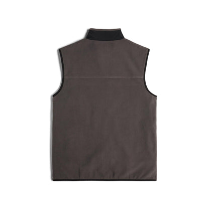 Back View of Topo Designs Vista Lightweight Fleece Vest - Men's in "Charcoal / Black"