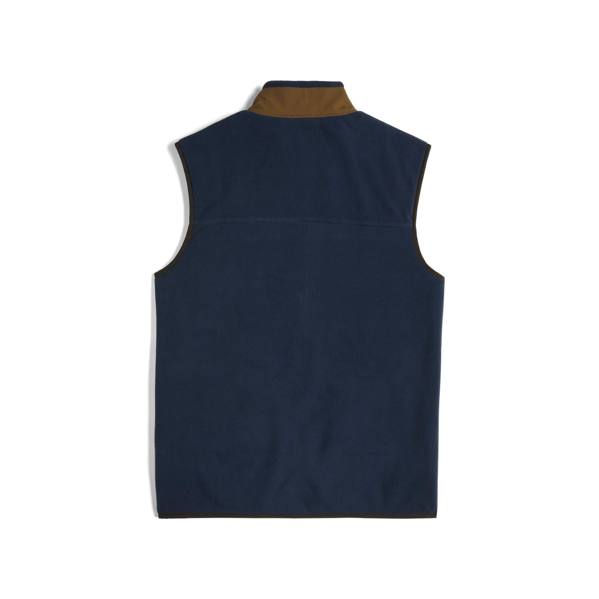 Back View of Topo Designs Vista Lightweight Fleece Vest - Men's in "Midnight / Desert Palm"