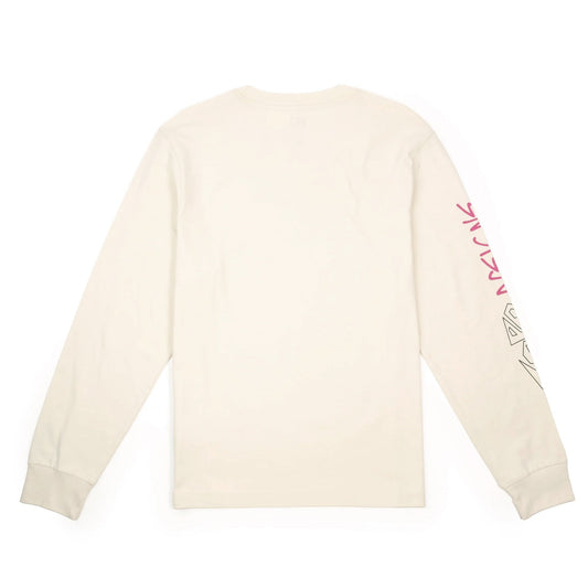 Back View of Topo Designs Outlook Tee Long Sleeve - Men's in "Bone White"