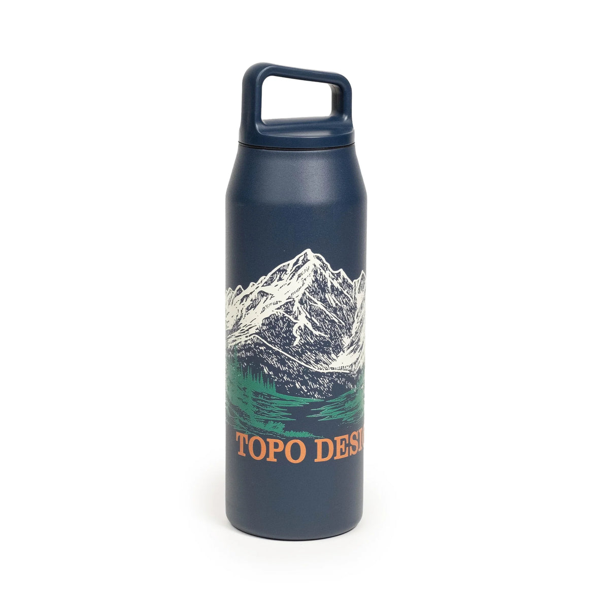 Topo Designs x MiiR Wide Mouth Water Bottle - 32 oz in "Tidal Blue"