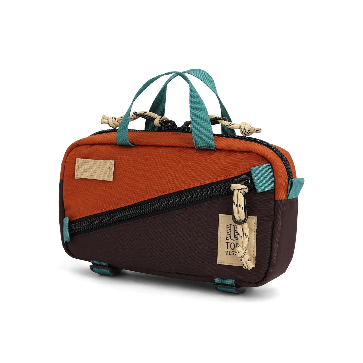 Front View of Topo Designs Mini Quick Pack in "Clay / Chocolate"