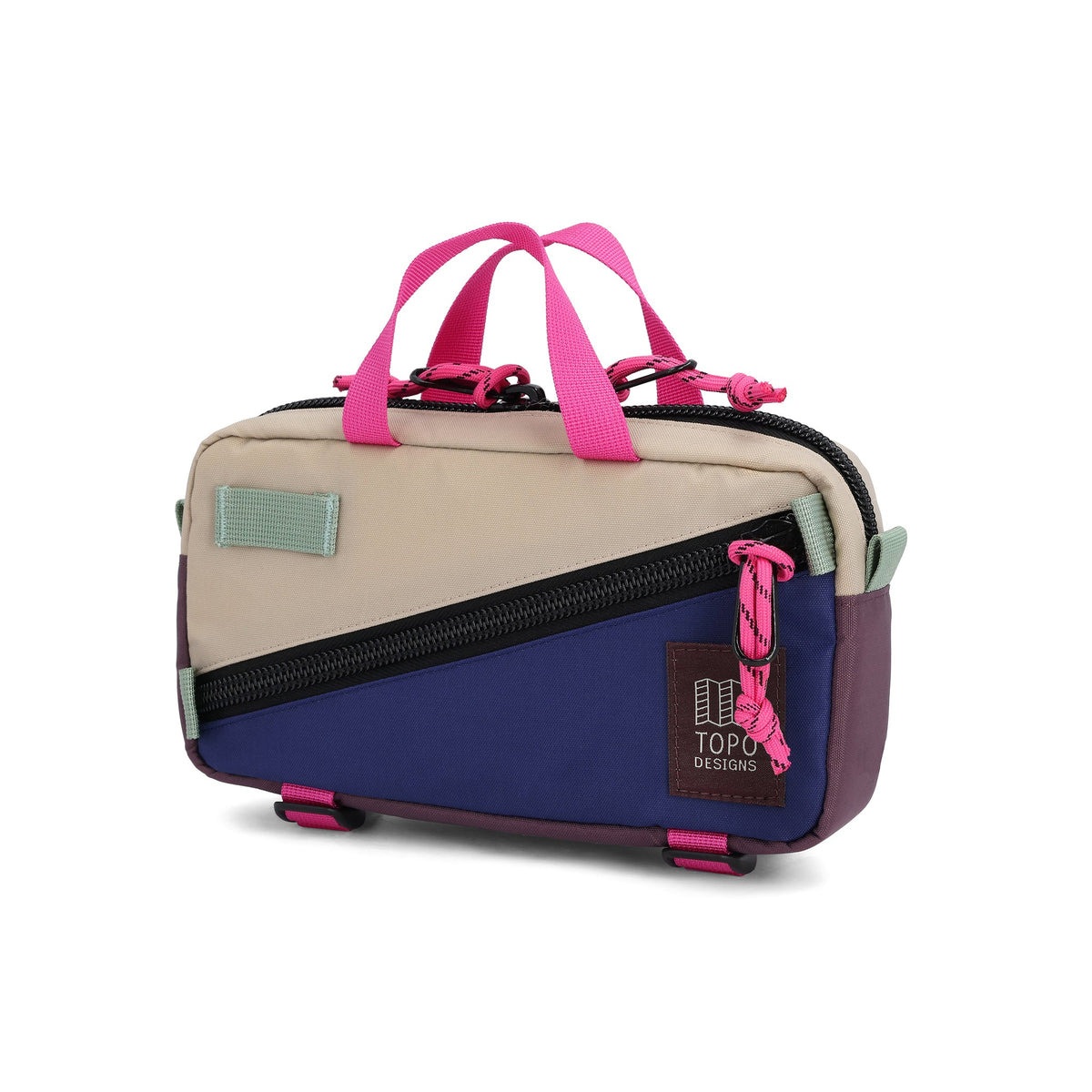 Front View of Topo Designs Mini Quick Pack in "Cobblestone / Aura"