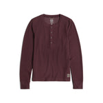 Front View of Topo Designs Global Waffle Henley - Women's in "Huckleberry"